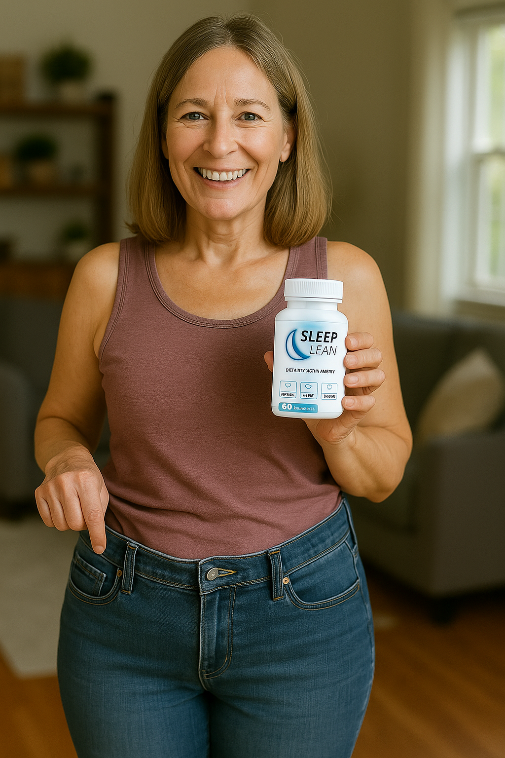 Susan holding Sleep Lean